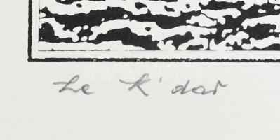 Joseph Kádár (1936-2019): Dualité. Szitanyomat, papír, jelzett, számozott (92/100), hátoldalán a műv...