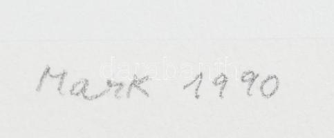 Mark (Márkus), Anna (1928-): Geometrikus kompozíció, 1990. Szitanyomat, papír, jelzett, művészpéldán...