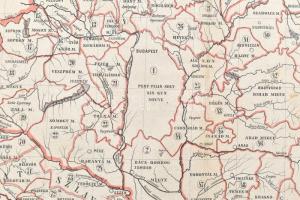 1880 Hátsek Ignác (1827-1902): Magyarország politikai beosztásának átnézeti térképe, rajzolta - - m....