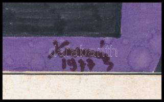 Koppány Frigyes (?-?): Síkok a térben, 1977. Vegyes technika, papír, jelzett, a hátoldalán autográf ...