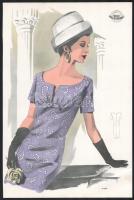 cca 1950 3 db Wemo Modes Internationales vintage divatkép, ofszet nyomat, papír, lap tetején egészen...