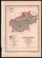 1880 Hátsek Ignác (1827-1902): Varasd megye közigazgatási térképe, 1:500.000, Bp., Rautmann Frigyes,(Posner Károly Lajos-ny.), 30x22 cm