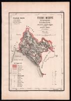1880 Hátsek Ignác (1827-1902): Fiume megye közigazgatási térképe, 1:500.000, Bp., Rautmann Frigyes,(Posner Károly Lajos-ny.), 30x21 cm