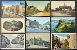 Több mint 900 db régi külföldi városképes lap, érdekes, változatos tétel dobozban