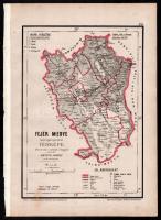 1880 Hátsek Ignác (1827-1902): Fejér megye közigazgatási térképe, rajta Székesfehérvár, Bicske, Mór, ...stb., 1:500.000, Bp., Rautmann Frigyes,(Posner Károly Lajos-ny.), egy-két egészen kis folttal, 30x21 cm