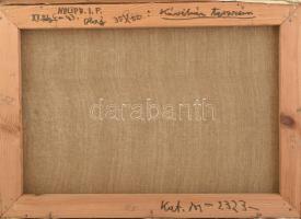 Nolipa István Pál (1907-1986): Kávéház teraszán, 1976. Olaj, vászon. Jelezve jobbra lent, hátoldalán...