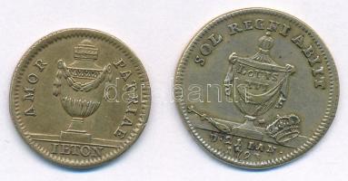 Franciaország 1793. "XVI. Lajos / Sol Regni Abiit" sárgaréz zseton (24mm) + DN "XVI. ...