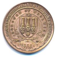 Nagy-Britannia 1902. "VII. Eduárd és Alexandra királyné koronázási érem" kétoldalas bronz ...