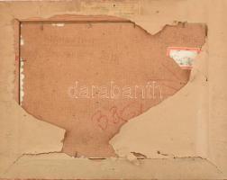 Herman Lipót (1884-1972): Kilátás a fák között. Olaj, farost, jelezve jobbra lent. Hátoldalán autogr...