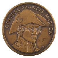 Amerikai Egyesült Államok DN Francis Marion tábornok / A mocsári róka bronz emlékérem eredeti tokban (38mm) T:AU,XF USA ND General Francis Marion / The Swamp Fox bronze commemorative medal in original case (38mm) C:AU,XF
