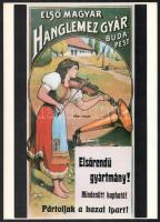 3 db reprint plakát: Unicum, Borolin sósborszesz, Első Magyar Hanglemezgyár, 34x24 cm