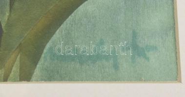 Macskássy Izolda (1945-2021): Virágok (cím nélkül). Selyemkollázs, vegyes technika, jelezve jobbra l...