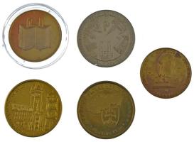 5xklf külföldi emlékéremből álló tétel T:UNC-XF 5xdiff foreign medallion lot T:UNC-XF