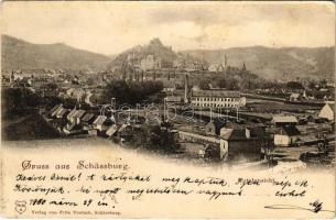 1900 Segesvár, Schässburg, Sighisoara; Fritz Teutsch (EB) + &quot;HÉJASFALVA P.U.&quot;