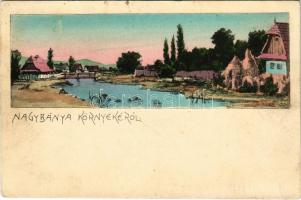 1911 Nagybánya, Baia Mare; folyópart. Steinfeld Mór és fia kiadása / river (EK)