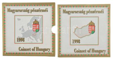 1998. 50f-200Ft (10xklf) forgalmi sor + 1998. 100Ft alpakka "1848-1849. Szabadságharc 150. évfo...
