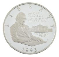 Amerikai Egyesült Államok 1993S 1/2$ Ag "Jognyilatkozat" tanúsítvánnyal, dísztokban T:PP 
...