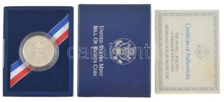 Amerikai Egyesült Államok 1993S 1/2$ Ag "Jognyilatkozat" tanúsítvánnyal, dísztokban T:PP 
...