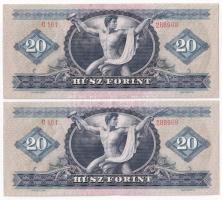 1969. 20Ft (2x) sorszámkövetők T:I,I- Adamo F15