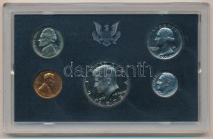 Amerikai Egyesült Államok 1972S 1c-1/2$ (5xklf) forgalmi sor eredeti tokban T:PP  USA 1972S 1 Cent - 1/2 Dollar (5xdiff) coin set in original case C:PP