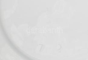 Herendi kék virágmintás erőleveses csésze aljjal, d: 15,5 cm, jelzett, hibátlan