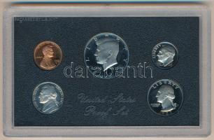 Amerikai Egyesült Államok 1983S 1c-1/2$ (5xklf) forgalmi sor eredeti tokban T:PP  USA 1983S 1 Cent - 1/2 Dollar (5xdiff) coin set in original case C:PP