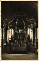 1940 Csíksomlyó, Sumuleu Ciuc; Római katolikus templom belső. Z.I. Aladics / church interior. photo + &quot;1940 Csíkszereda visszatért&quot; So. Stpl