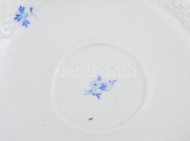 Herendi kék virágmintás teáscsésze aljjal, d: 15,5 cm, jelzett, hibátlan