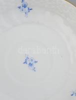 Herendi kék virágmintás mokkás csésze aljjal, d: 13,5cm, jelzett, hibátlan