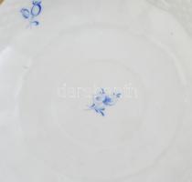 Herendi kék virágmintás mokkás csésze aljjal, d: 13,5cm, jelzett, hibátlan