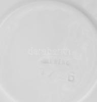 Herendi kék virágmintás mokkás csésze aljjal, d: 13,5cm, jelzett, hibátlan