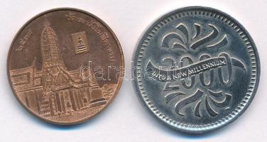 Thaiföld DN (1995) "V. Ráma / Smaragd Buddha temploma" Cu emlékérem (25mm) + Nagy-Britanni...