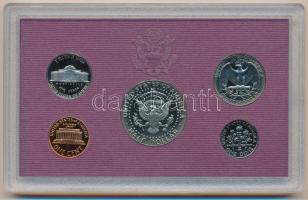 Amerikai Egyesült Államok 1988S 1c-1/2$ (5xklf) forgalmi sor eredeti tokban, tanúsítvánnyal T:PP 
U...