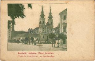 Budapest I. Bomba tér (ma Batthyány tér), Anna plébánia templom, piac, hirdetőoszlop (EK)