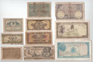 Románia 1917-1966. 50b-5000L (10xklf) T:F-G Romania 1917-1966. 50 Bani - 5000 Lei (10xdiff) C:F-G