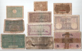 Románia 1917-1966. 25b-100L (10xklf) T:VG,G
Romania 1917-1966. 25 Bani - 100 Lei (10xdiff) C:VG,G