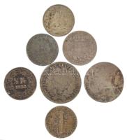 7db vegyes külföldi kis ezüstpénz, közte Amerikai Egyesült Államok 1942S 1D Ag Mercury + Svájc 1952. 1/2Fr Ag T:2-3- 7pcs of mixed silver coins, with USA 1942S Dime Ag Mercury + Switzerland 1952. 1/2 Franc Ag C:VF-G