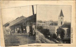 1908 Borosjenő, Borosineu, Ineu; Bútorgyári részlet, Fő utca, templom. Kleindl Mátyás kiadása / furniture factory, main street, church (kis szakadás / small tear)