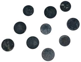 Románia 1942. 5L Zn (4x) + 1942-1944. 20L Zn (6x) T:VF,F oxidáció
Romania 1942. 5 Lei Zn (4x) + 194...