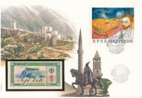 Albánia 1976. 1L felbélyegzett borítékban, bélyegzéssel T:AU Albania 1976. 1 Lek in envelope with stamp and cancellation C:AU
