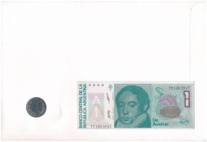 Argentína 1959. 1P Ni-acél + 1985-1989. 1A felbélyegzett borítékban, bélyegzéssel T:AU,UNC
Argentin...