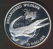 Salamon szigetek 1992. 10$ Ag "Veszélyeztetett állatvilág-krokodil" T:PP
