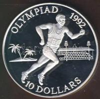 Salamon szigetek 1991. 10$ Ag "Olimpia-futás" T:PP