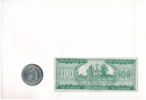 Paraguay 1968. 300G Ag "Stroessner 1968-1975" + 1982-1994. 100G "Paraguay nemzeti zás...