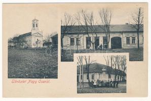 Nagyősz, Nagy Ősz, Triebswetter, Tomnatic; utca, templom, üzlet, szobor / church, street view, shop, statue, monument (fl)