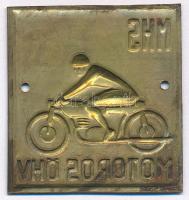 ~1950. "MHS (Magyar Honvédelmi Sport Szövetség) Motoros ÖHV" szögletes lemez jelvény, 2 rö...