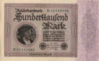 Német Birodalom / Weimari Köztársaság 1923. 100.000M (4x) egymás utáni sorszámokkal T:II+(egyszer ha...