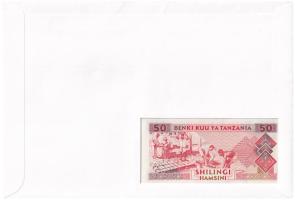 Tanzánia 1993. 50Sh felbélyegzett borítékban, bélyegzéssel T:UNC Tanzania 1993. 50 Shilingi in envel...