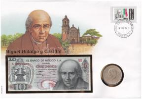 Mexikó 1972. 10P + 1956. 5P Ag felbélyegzett borítékban, alkalmi bélyegzéssel T:I,AU Mexico 1972. 10 Pesos + 1956. 5 Pesos Ag in envelope with stamp and cancellation C:UNC,AU
