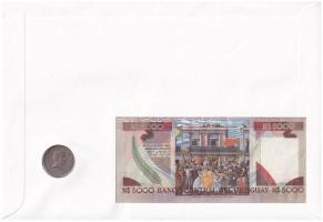 Uruguay 1983. 5000P + 1960. 1P Cu-Ni felbélyegzett borítékban, alkalmi bélyegzéssel T:UNC,AU Uruguay...